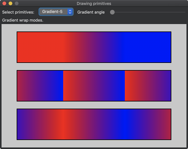 Captura de una aplicación con ejemplos de dibujo. Versión macOS.