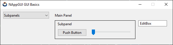 Interface window with several controls.