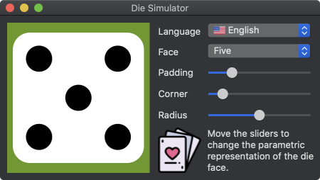 Capture of the Die application in macOS.