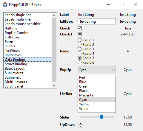 Data binding in Windows.