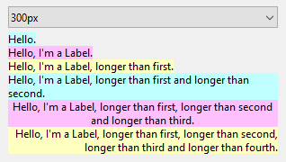 Multiline label controls.