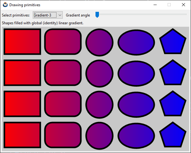 Capture an application with drawing examples. Windows version.