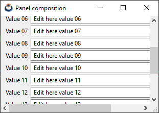 Window with edit controls and scroll bars.