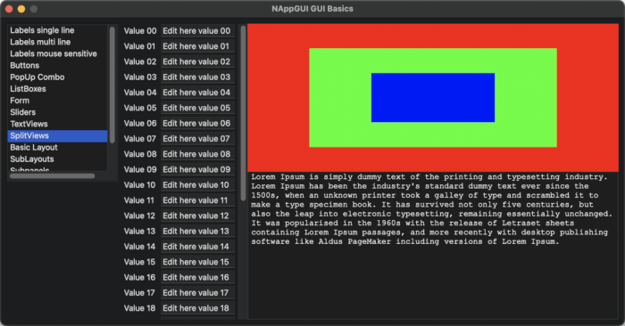 Capture of a window with split views in macOS system.