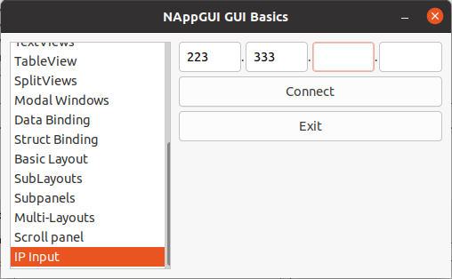 Window to enter an IP address.