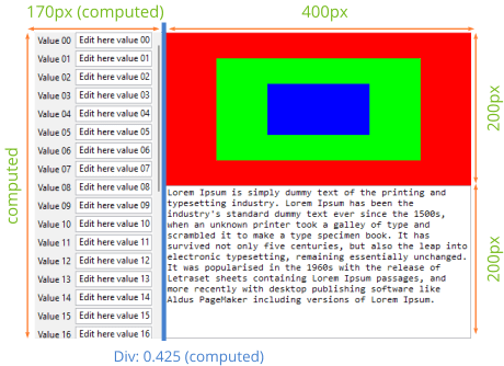 Image that represents the default position of a SplitView.