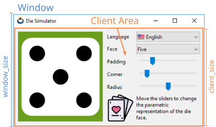 Área cliente de una ventana.