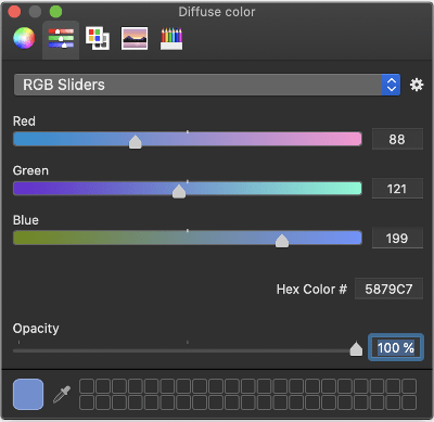 Capture the color dialog on macOS.
