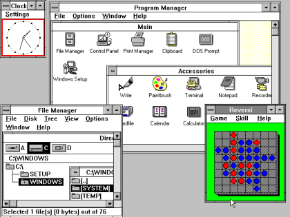 Captura del sistema operativo Windows 3.