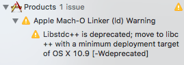 Warning osx 10.8 deprecated.