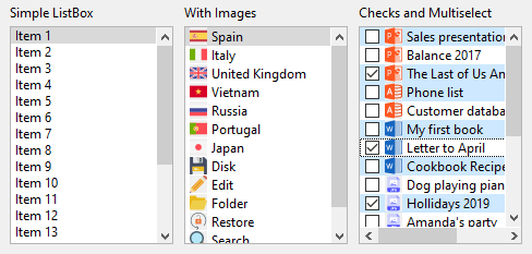 Capture of ListBox-like interface controls.