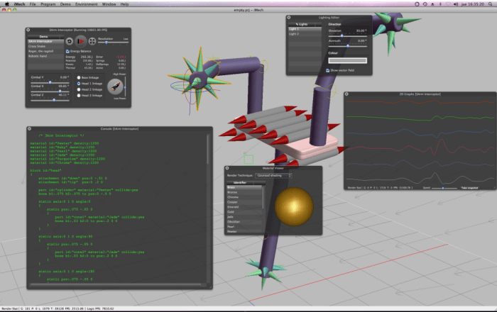Screenshot of the iMech physical simulator.