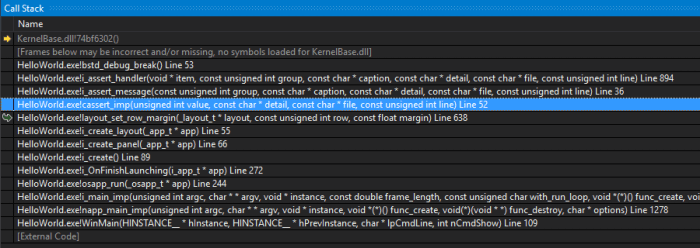 Call stack capture, debugging in Visual Studio