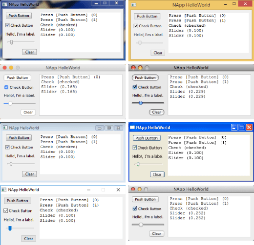 Varias capturas de pantalla que muestran la apariencia de la misma aplicación en diferentes sistemas operativos.